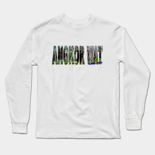 ANGKOR WAT Cambodia - Temple Door Giant Strangler Fig Long Sleeve T-Shirt